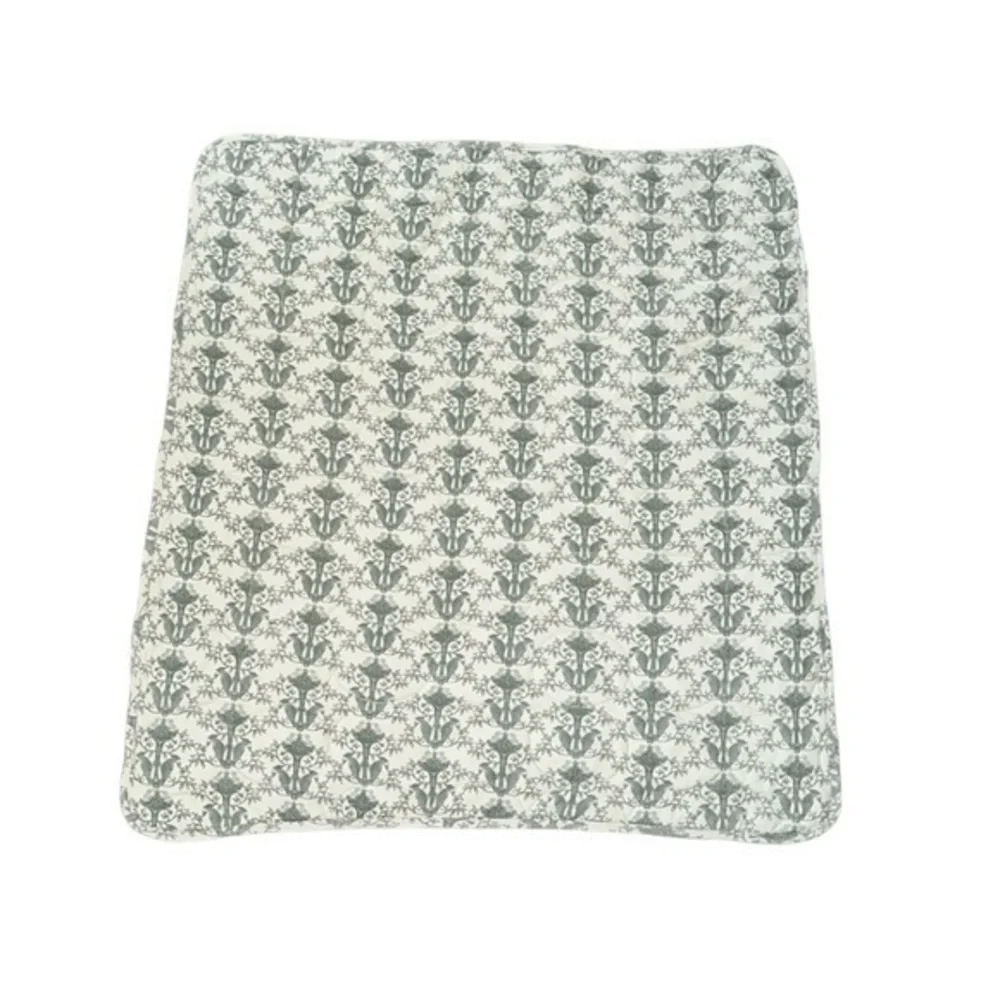 Kate Quinn Organic Cotton Muted Green Bird‎ Print Quilt Baby Nursery Blanket